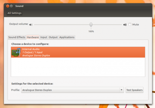 Ubuntu sound Settings in 11.10