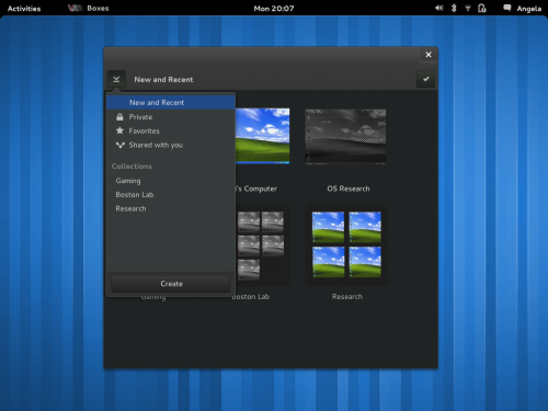 GNOME 3.4 Boxes App