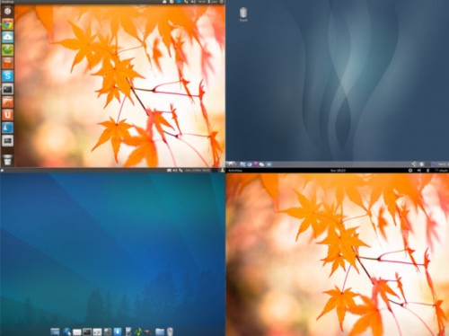 Four different desktop environments